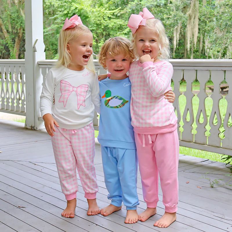 Pink Gingham Jogger Set | Classic Whimsy