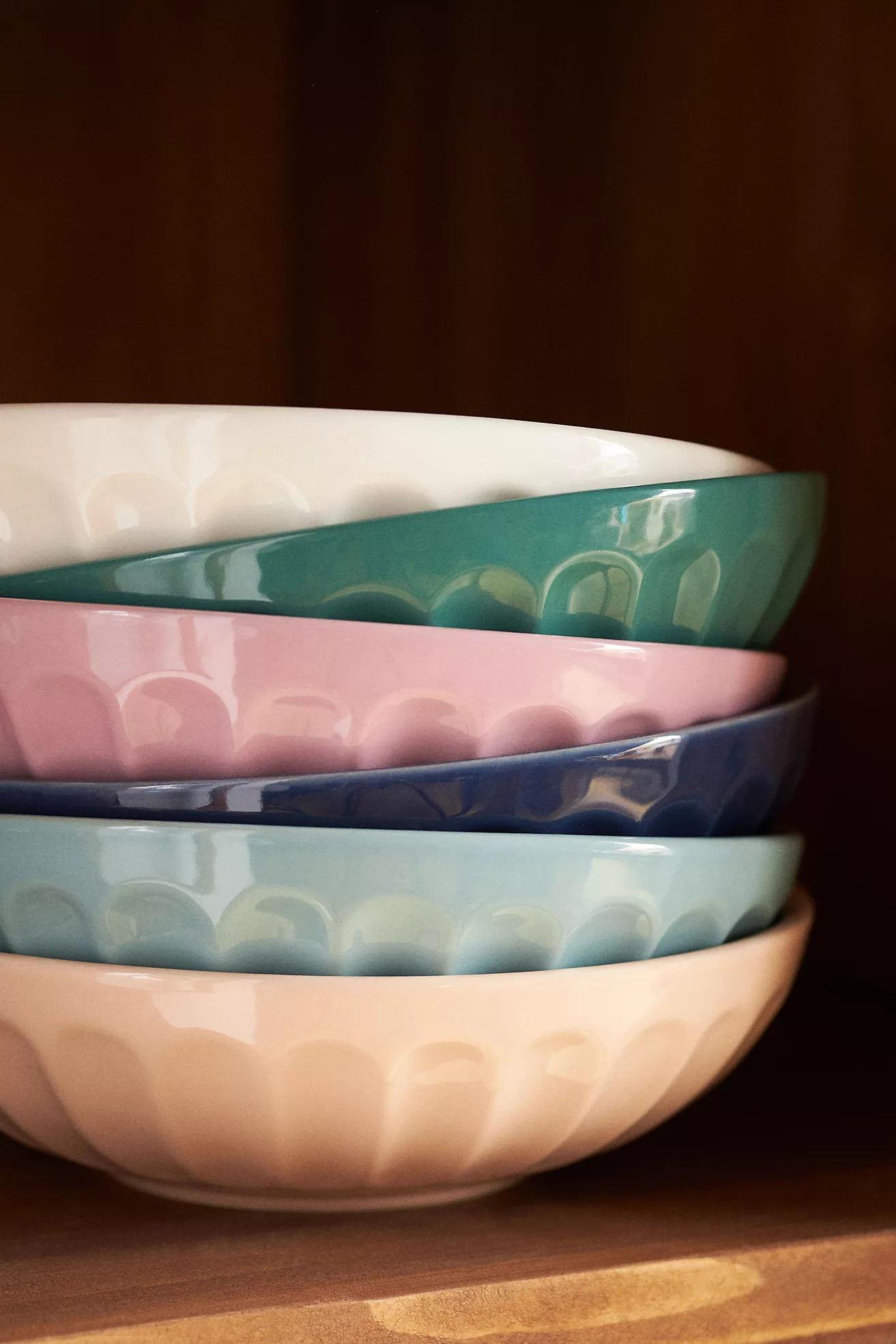 Amelie Assorted Latte Pasta Bowls, Set of 6 | Anthropologie (US)