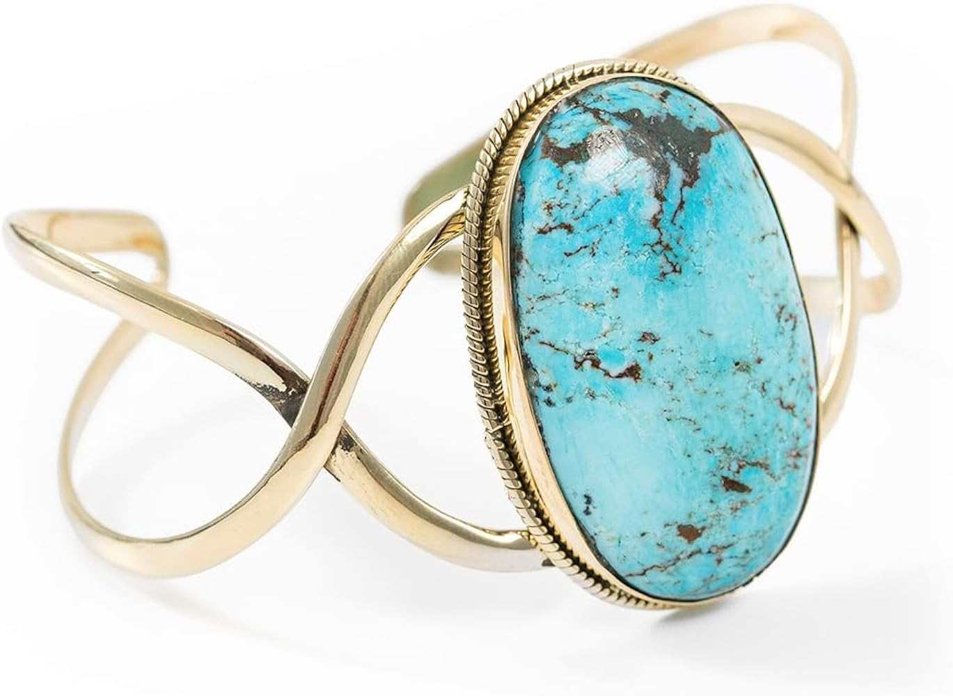 AYANA Turquoise Brass Bracelet | Stone of Healing & Protection | Throat Chakra | December Birthst... | Amazon (US)