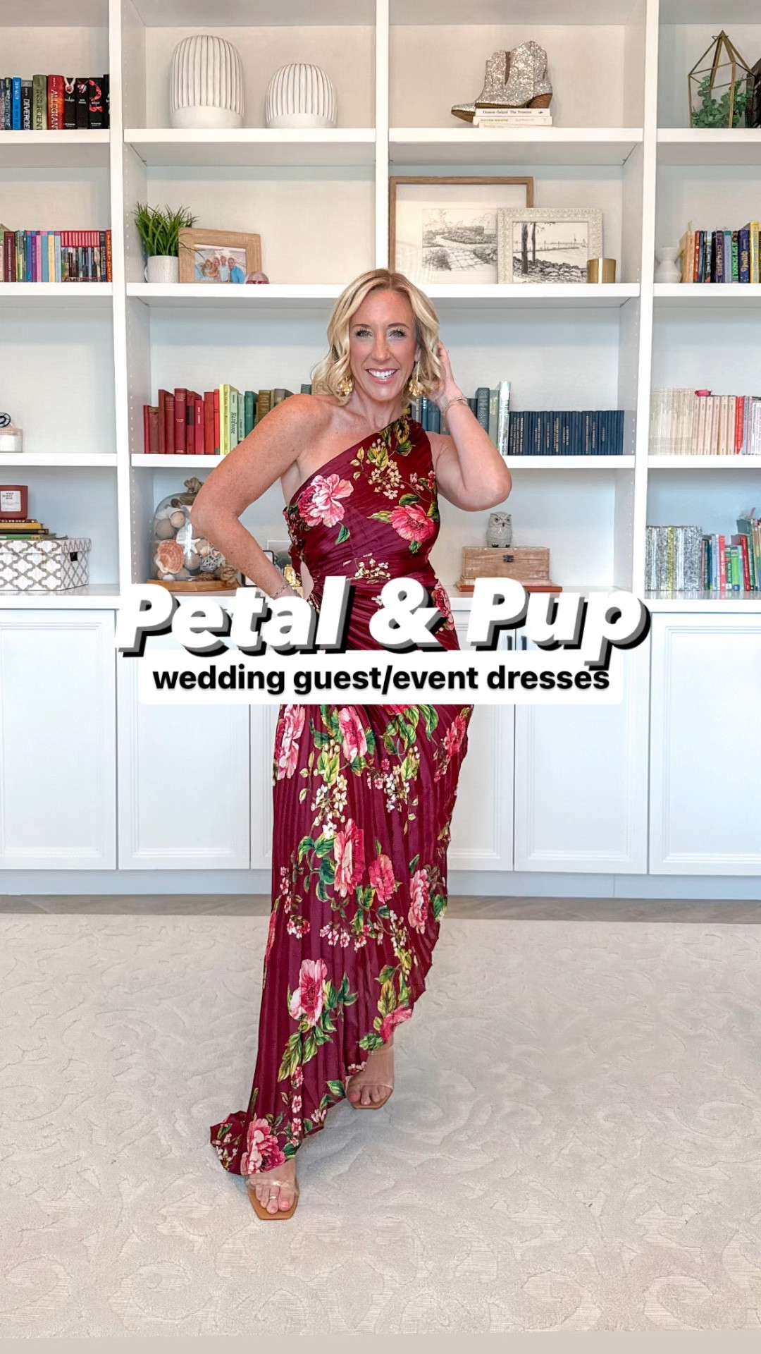 Petal & Pup wedding guest/event dresses - wearing a small in all (except for the last pleaded dress I’m wearing a size 4).
1. Side zipper & a cut out detail. 
2. Zips up the back & the fit is so good, but hard to lift my arms (however, that doesn’t take away from the dress… I love this one!)
3. Very stretchy & love the side wrap/tie. Also has a side zipper.
4. Adjustable straps & back zipper. Slightly tight in the bust & slightly long (I’m 5’2 & wearing heels).

#LTKVideo #LTKWedding #LTKSeasonal