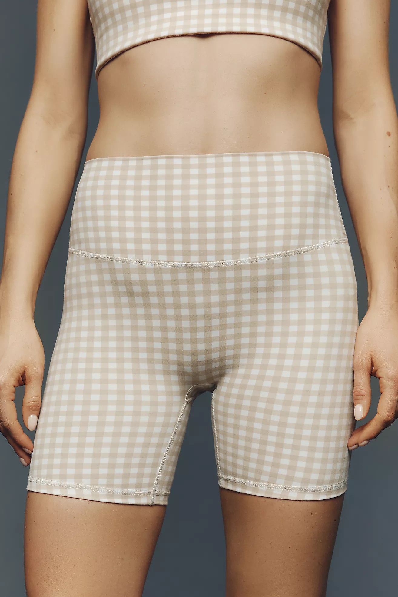 Astoria Activewear Luxe Balance Gingham Bike Shorts | Anthropologie (US)
