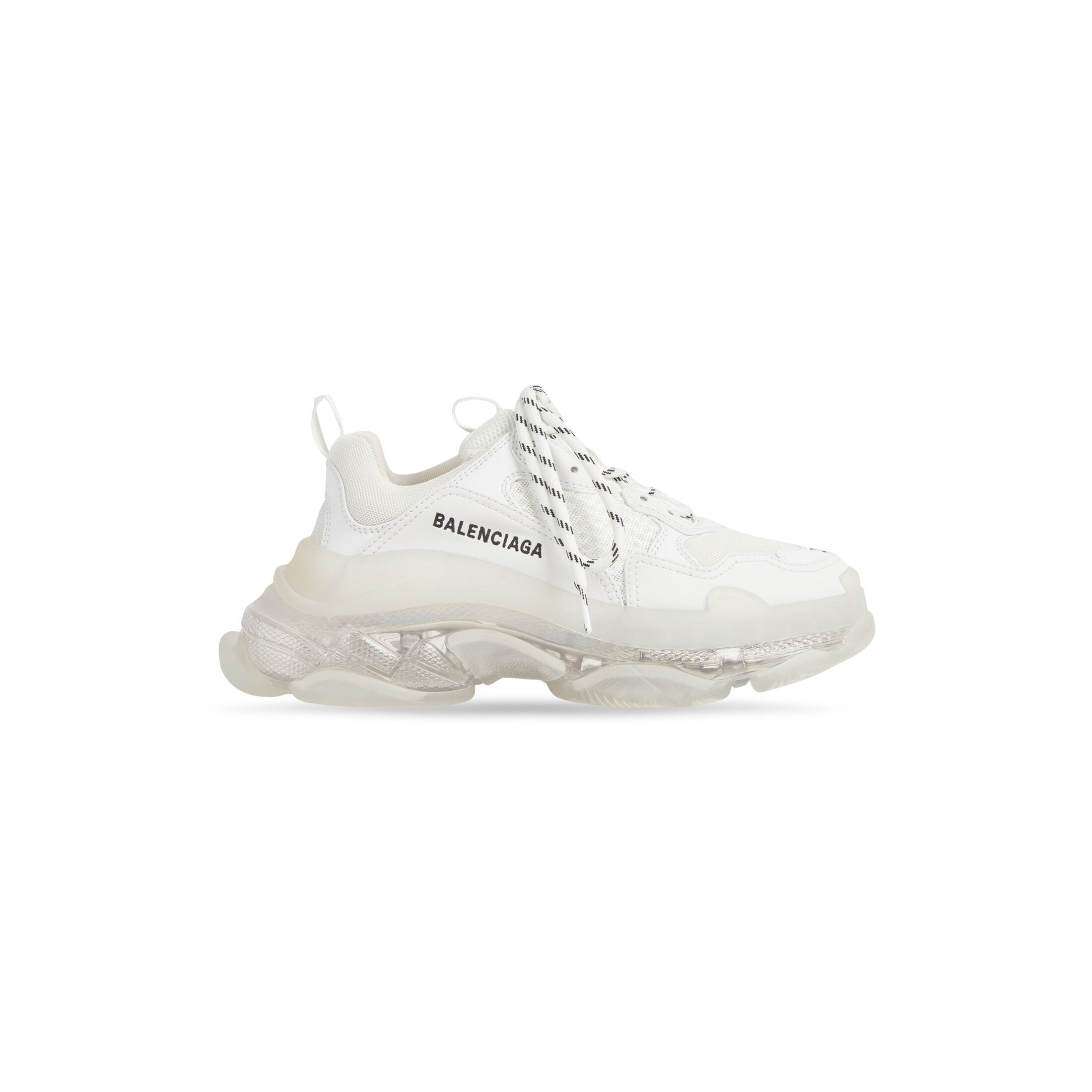 Men's Triple S Clear Sole Sneaker  in White | Balenciaga