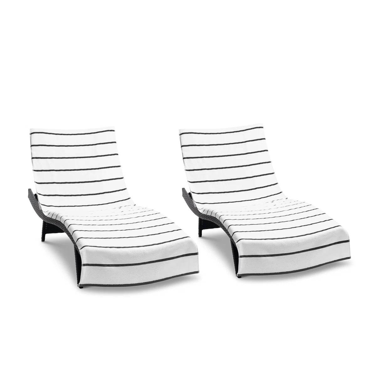Arkwright Las Rayas Chaise Cover 30x85 White (2/Pack) (Set of 2) | Wayfair North America