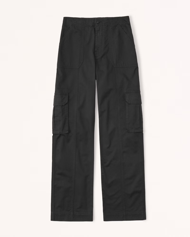 Abercrombie & Fitch Women's Relaxed Cargo Pant in Black - Size 26S | Abercrombie & Fitch (US)