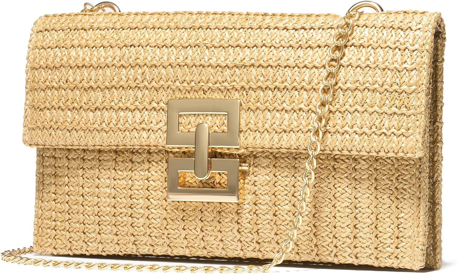 Raffia Straw Clutch Purses Women Woven Handbags Summer Beach Crossbody Bag | Amazon (US)