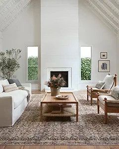 Loloi Amber Lewis Billie Collection, Ink & Salmon 2'-6" x 7'-6" Area Rug – Antique & Distressed... | Amazon (US)