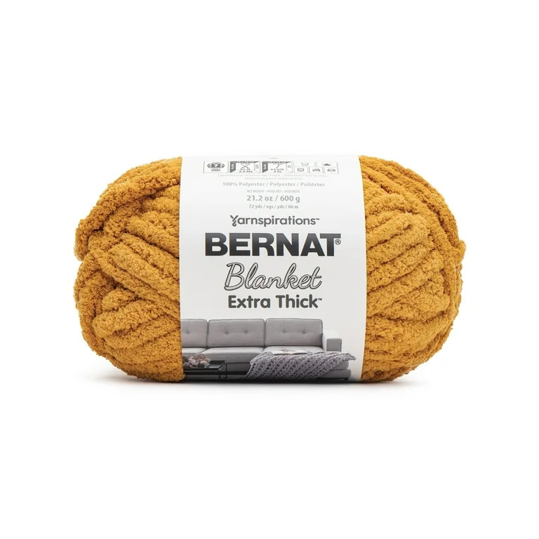 Bernat® Blanket Extra Thick™ #7 Jumbo Polyester Yarn, Gold, 21.2oz/600g, 72 Yards | Walmart (US)