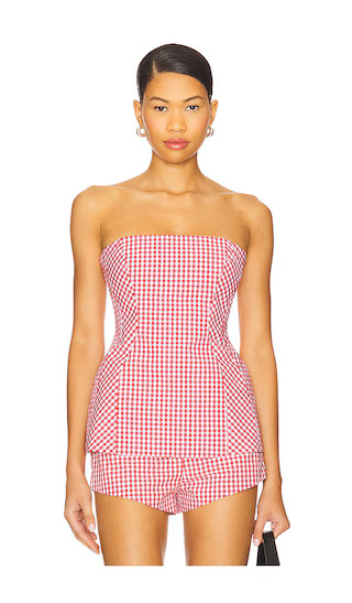 Linda Top in Red & White | Revolve Clothing (Global)