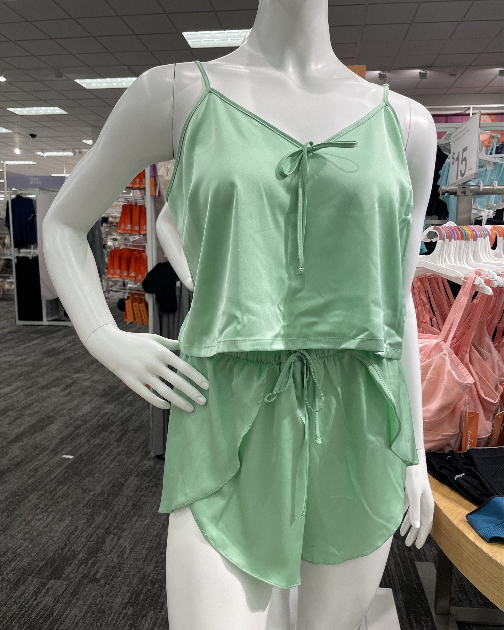 2pc satin pajama set
Includes sleeveless tank top and shorts
Soft, stretchy fabric
V-neckline
Front drawstring closure

#LTKFindsUnder50 #LTKxNSale #LTKSummerSales