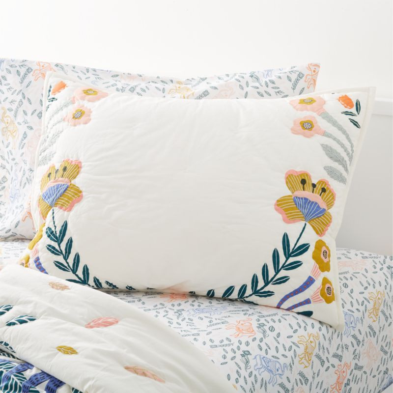 Modern Koshi Organic Floral Kids Pillow Sham + Reviews | Crate & Kids | Crate & Barrel