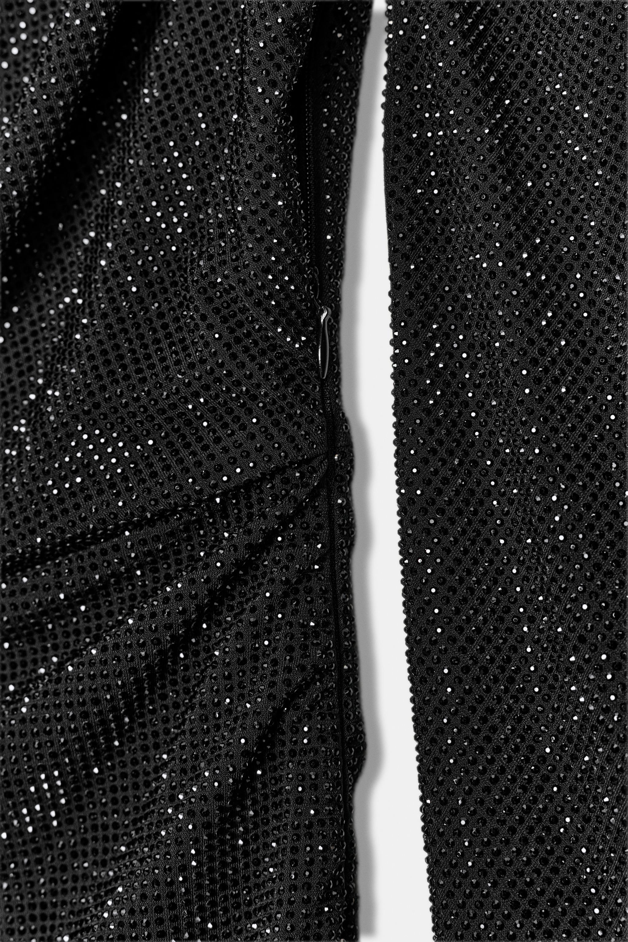 ASYMMETRIC RHINESTONE SHORT DRESS | Zara UK