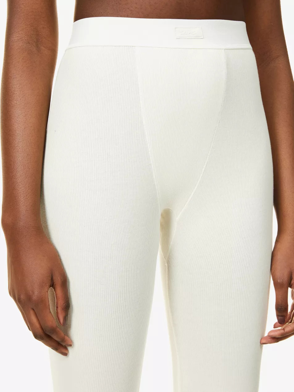 Ribbed high-rise stretch-cotton leggings | Selfridges