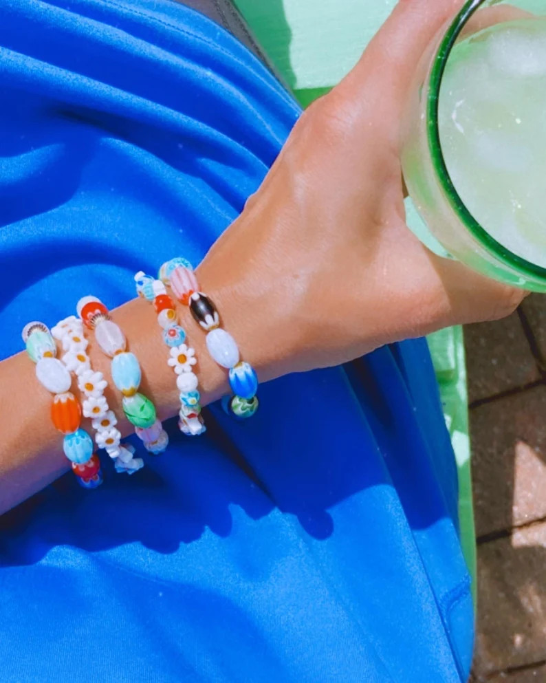 Daisy and Millefiori Bracelet | Etsy | Etsy (US)
