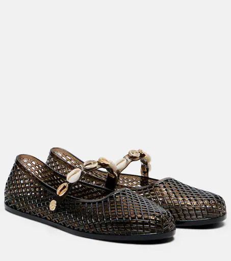 Iro embellished fishnet ballet flats | Mytheresa (UK)