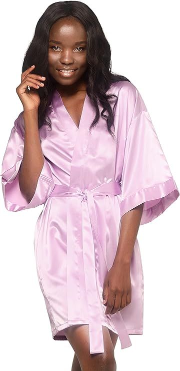 Turquaz Women's Bride Bridesmaids Robe - Satin Kimono Robes for Women | Amazon (US)