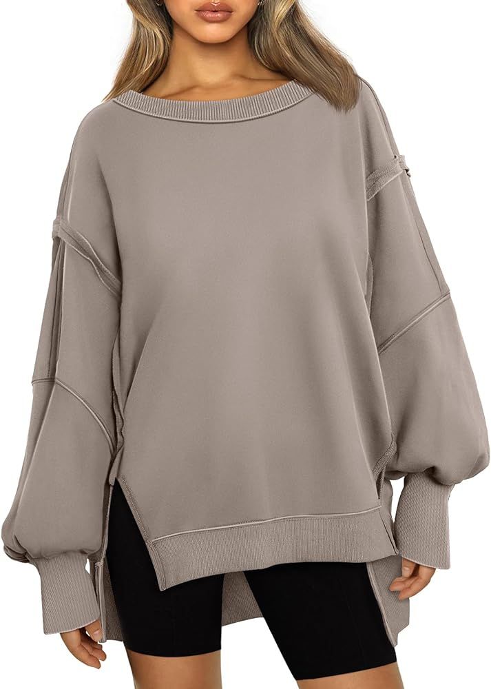 AUTOMET Womens Oversized Crewneck Sweatshirts Casual Long Sleeve Shirts Loose Fit Hoodies 2023 Wi... | Amazon (US)