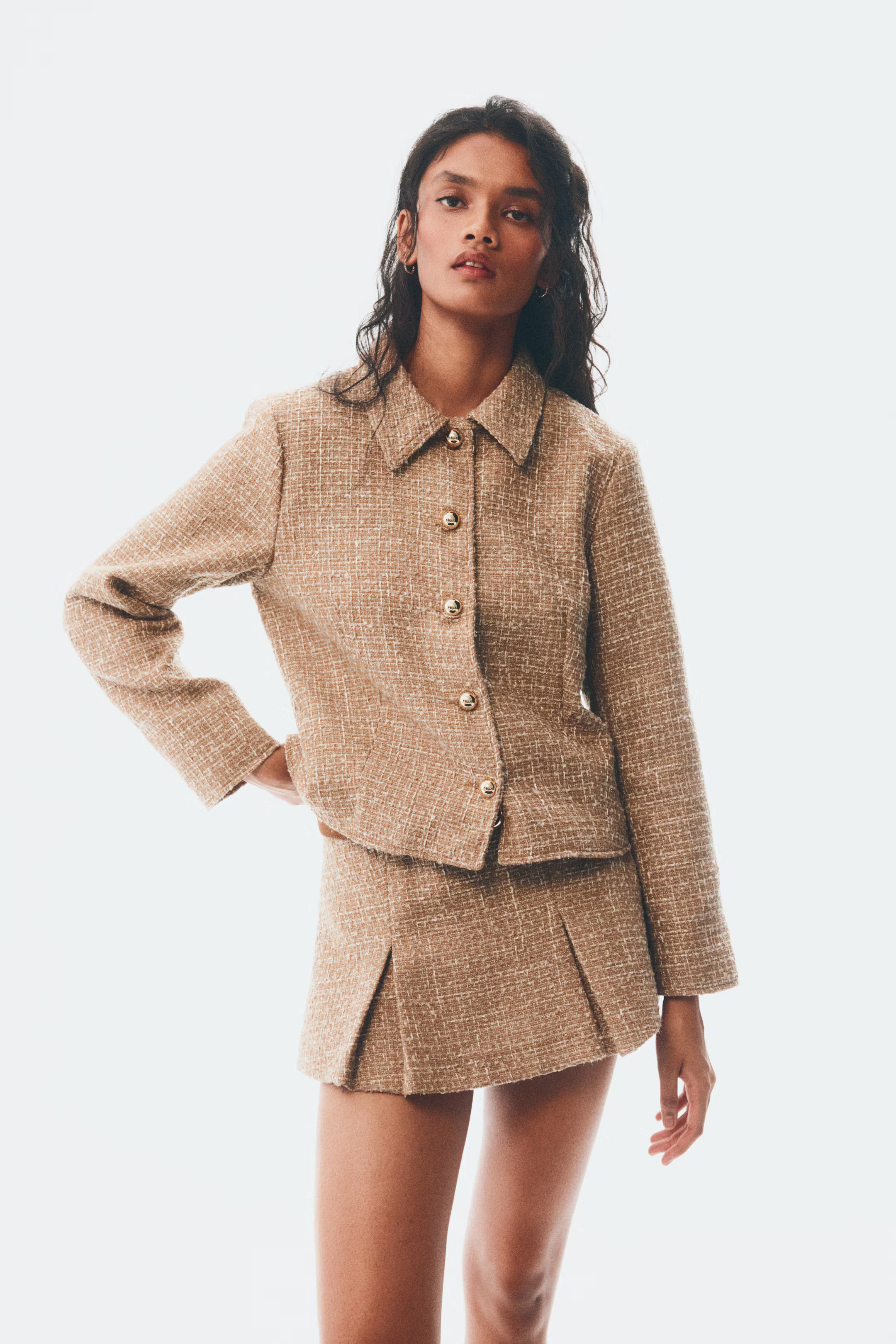 Textured Jacket - Beige - Ladies | H&M US | H&M (US + CA)