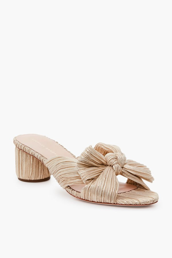 Exclusive Platinum Emilia Pleated Knot Mules | Tuckernuck (US)