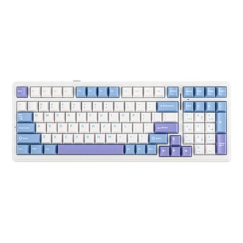 EPOMAKER x Aula F99 Wireless Mechanical Keyboard, Hot Swappable Gasket Custom Gaming Keyboard with Five-Layer Padding, Bluetooth/2.4GHz/USB-C, 8000mAh Battery (White Light Blue, Nimbus V3 Switch) | Amazon (US)