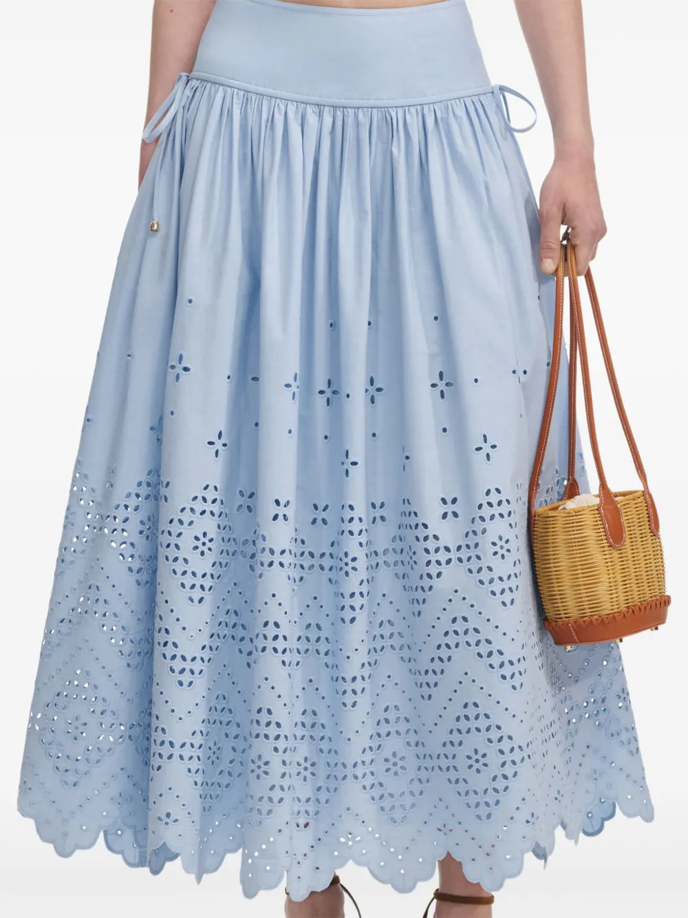 Self-Portrait Cotton A-line Skirt | Blue | FARFETCH JE | Farfetch Global