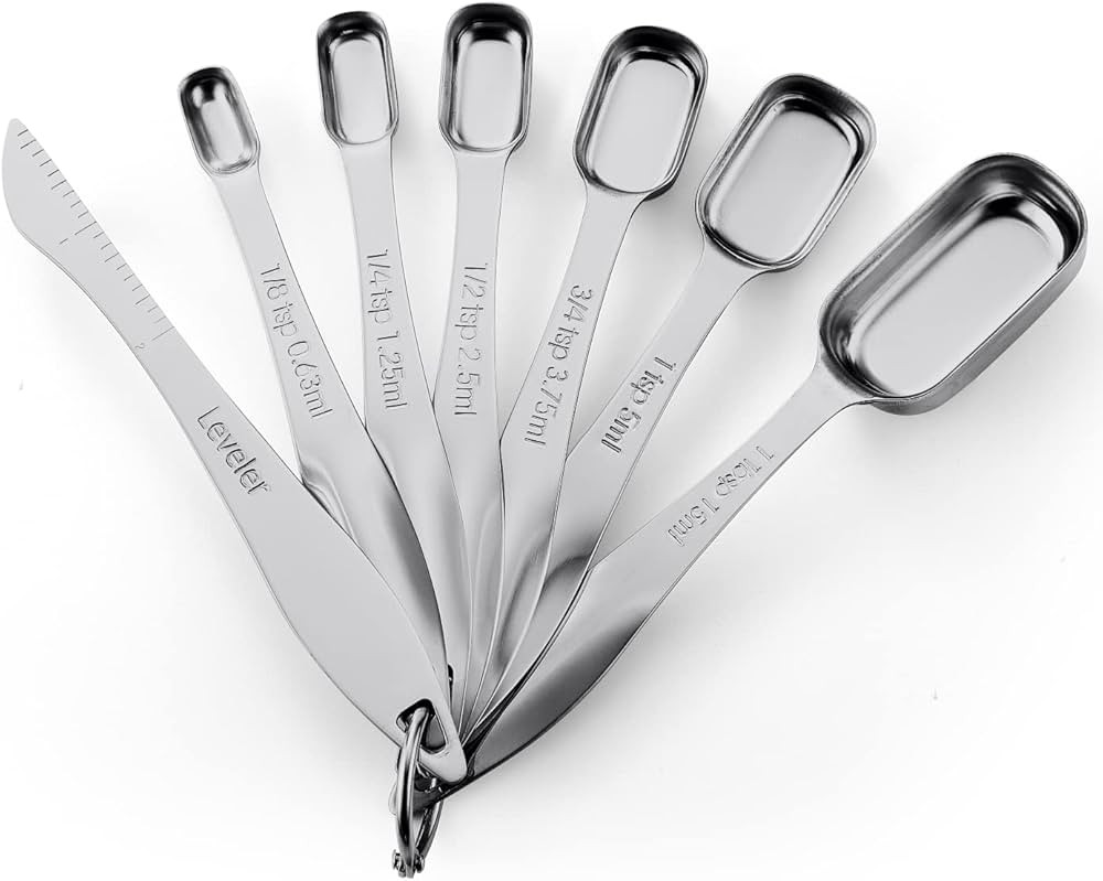 Spring Chef Heavy Duty Stainless Steel Metal Measuring Spoons for Dry or Liquid, Fits in Spice Ja... | Amazon (US)
