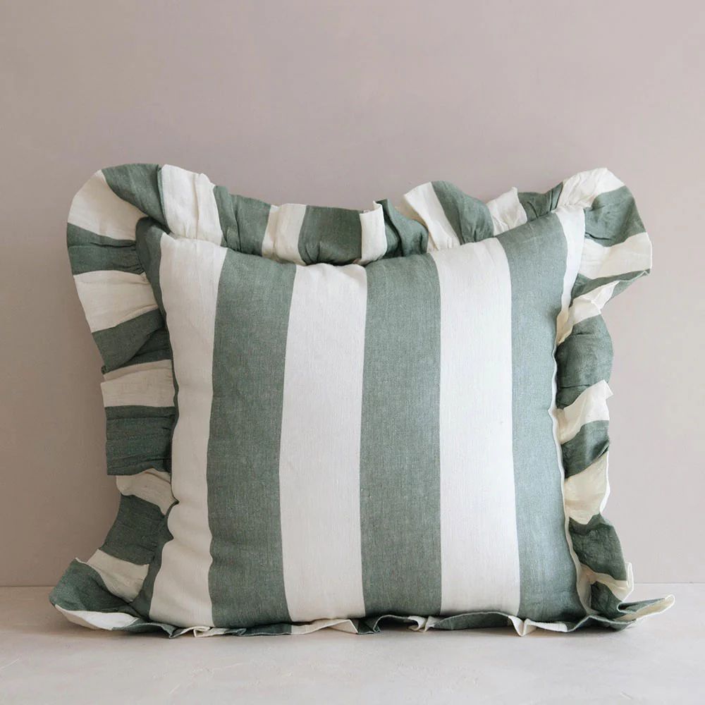 Linen Pillow Cover - Mint Stripe | Roan Iris