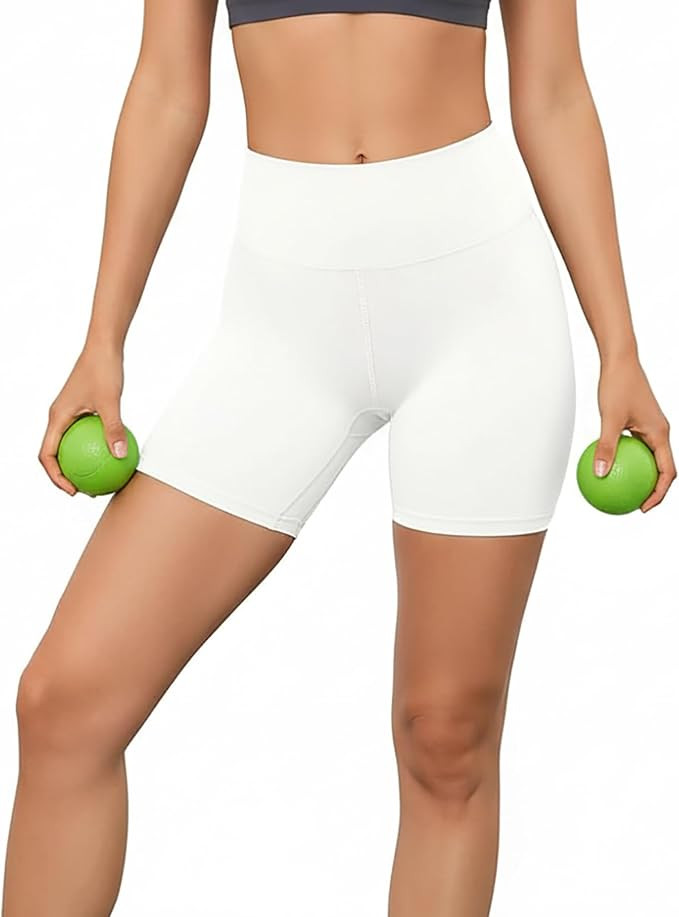 High Waisted Workout Biker Shorts for Women-5" Tummy Control Athletic Running Gym Yoga Spandex Sh... | Amazon (US)