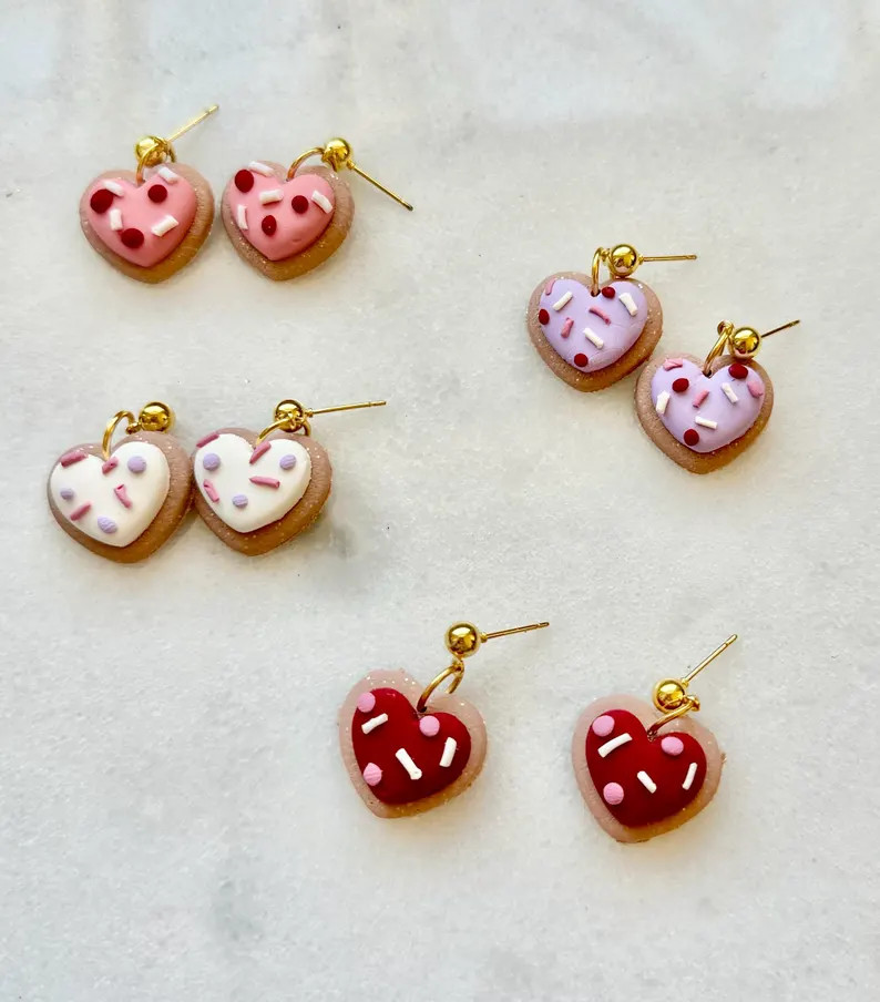 Valentine’s Sugar Cookie Earrings - Etsy | Etsy (US)