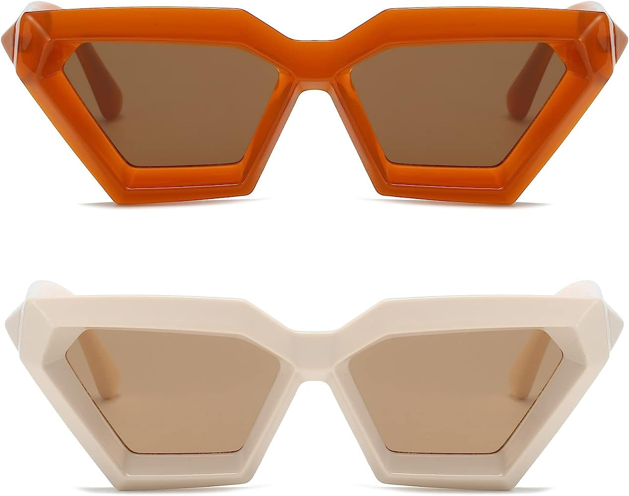 Breaksun Thick Frame Cat Eye Sunglasses for Women Vintage Trendy Cateye Sun Glasses Retro Style S... | Amazon (US)
