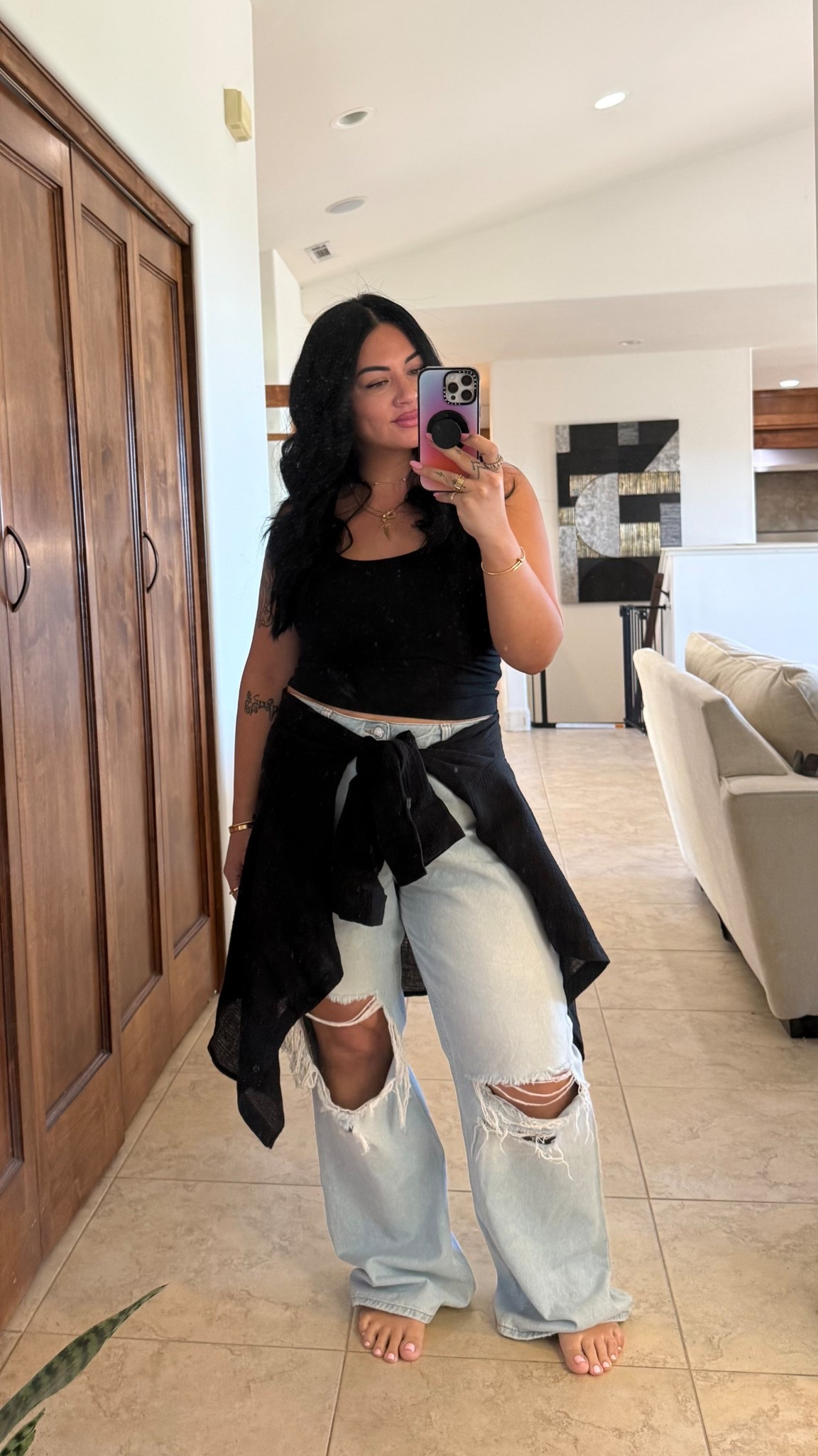 size 33 jeans, large top and xl button up!

#LTKMidsize #LTKgrwm #LTKootd