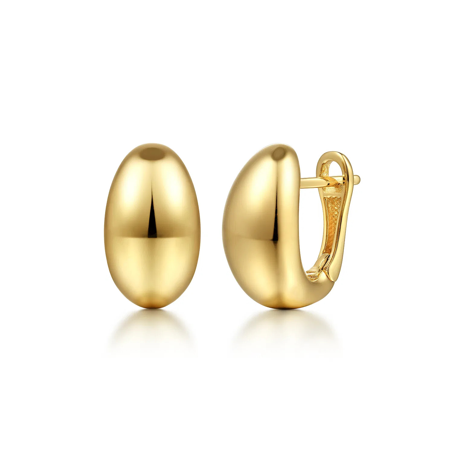 14K Yellow Gold Oval Huggie Earrings | Gabriel & Co. Fine Jewelry And Bridal