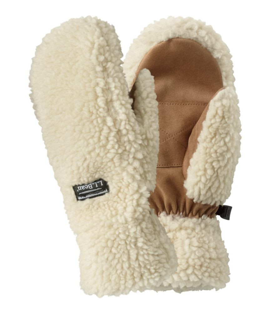 Women's Mountain Pile Fleece Mittens Natural Small L.L.Bean | L.L. Bean