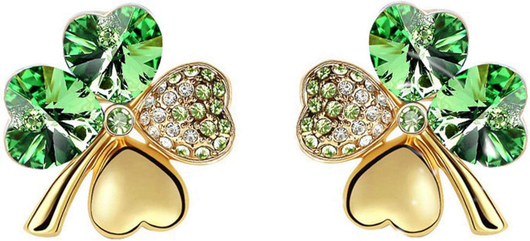 Four Leaf Clover Necklace - Green St.Patrick's Day Earrings for Women - Shamrock Earrings - Irish... | Amazon (US)