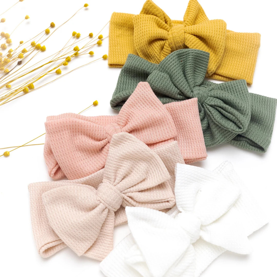 Big Bow Baby Headbands, Baby Girl Hair Bows, Baby Turban, Oversized Bow Headband, Newborn Headban... | Etsy (US)