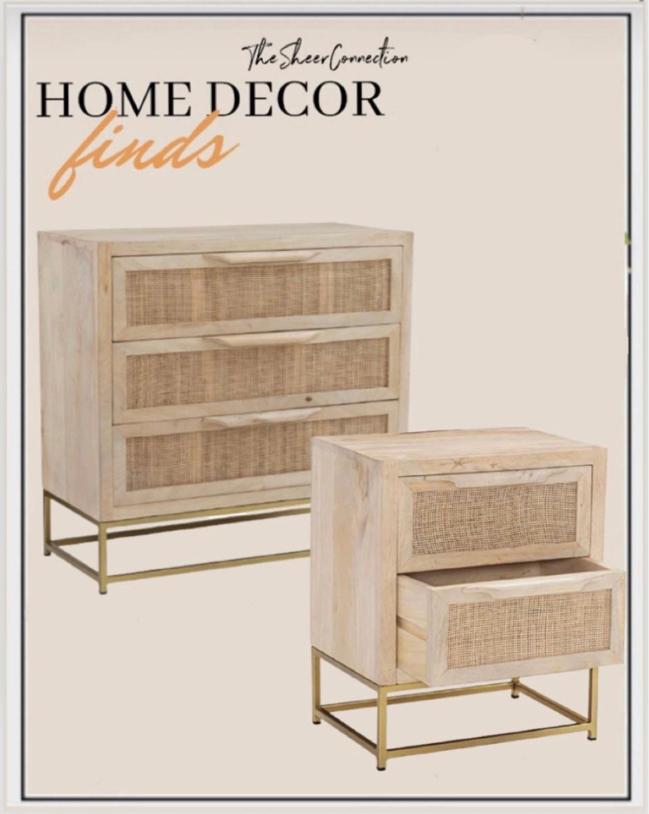 Rattan furniture
Dresser
Nightstand