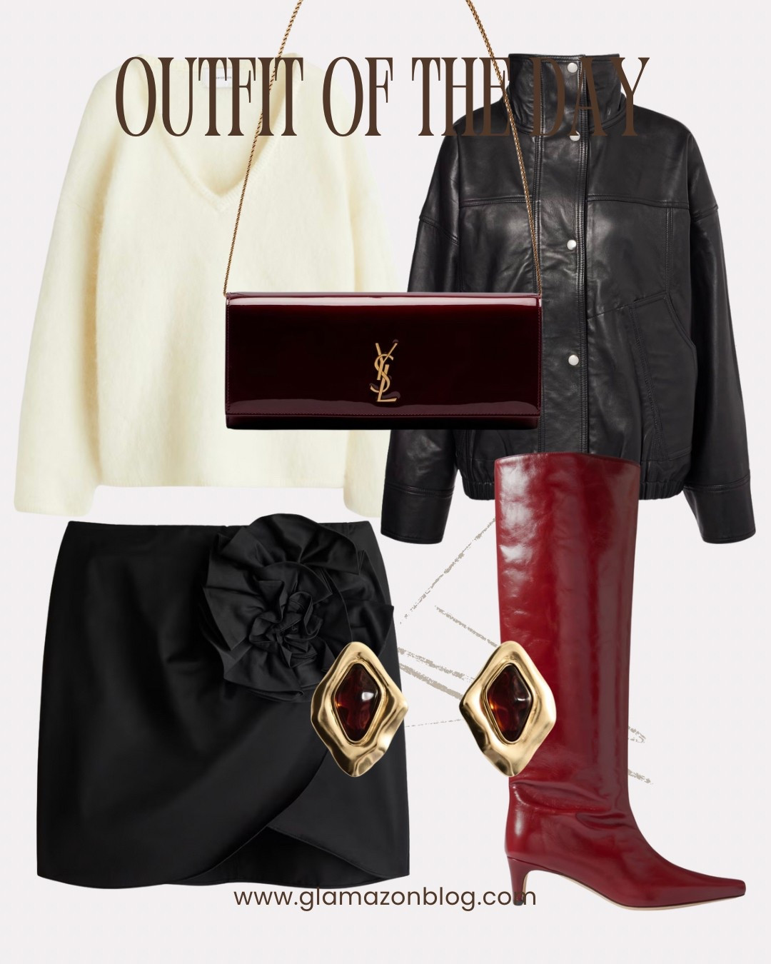 H&M skirt, H&M jumper, cream jumper, red boots, ysl bag, statement earrings, knee high boots 

#LTKfestive #LTKeurope #LTKwinter