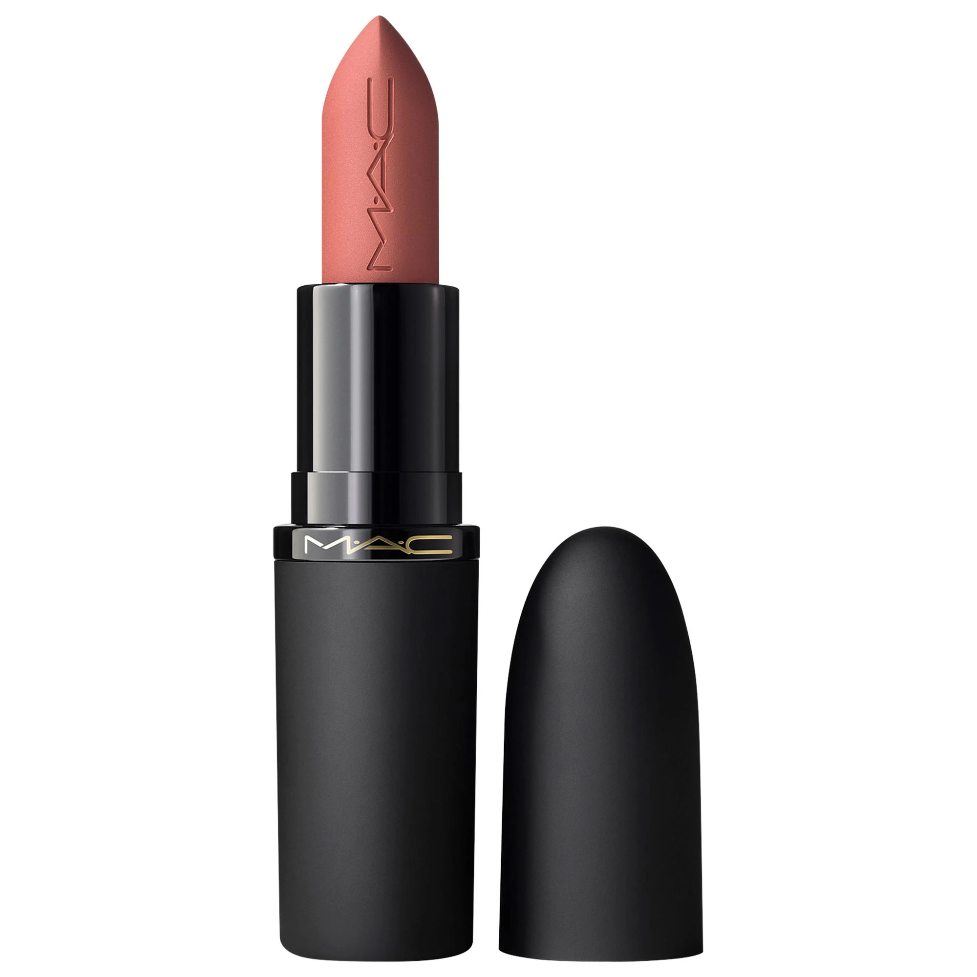 MAC Cosmetics Powder Kiss Soft-Focus 10HR Longwear Hazy Matte Lipstick Teddy 2.0 0.10 oz/3 g | Sephora (CA)