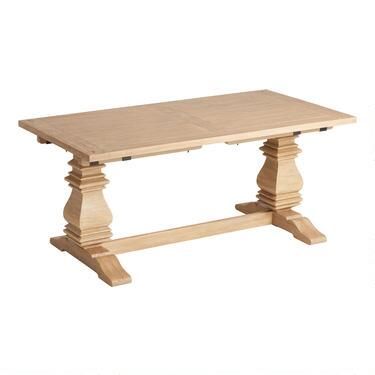 Washed Natural Wood Avila Extension Dining Table | World Market
