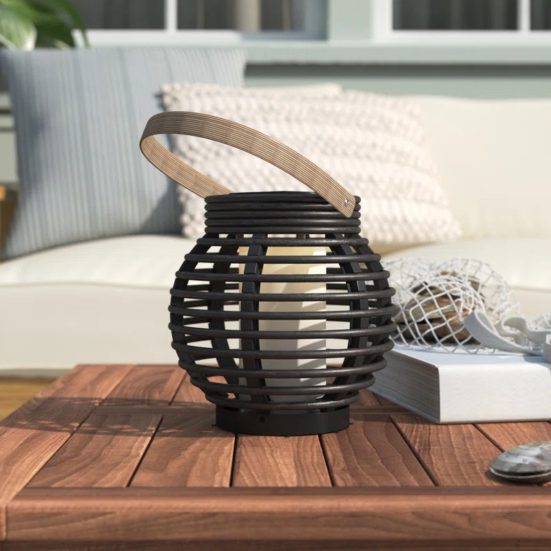 Axminster 6.5'' Solar Powered Outdoor Lantern with Electric Candle | Wayfair North America