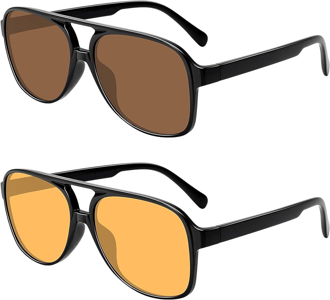 MEETSUN Vintage 70s Sunglasses for Women Men,Retro Aviator Large Frame Tinted Lenses Glasses UV P... | Amazon (US)
