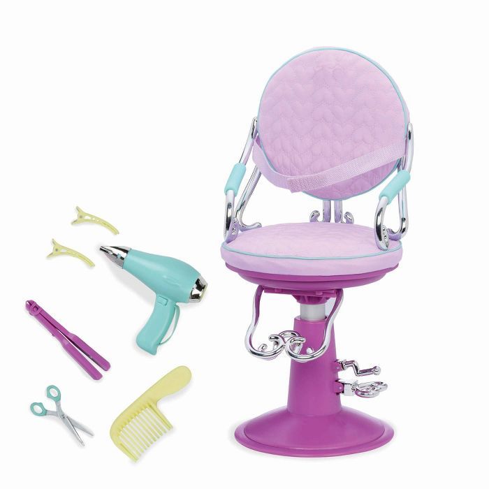 Our Generation Sitting Pretty Salon Chair Hair Styling Accessory Set for 18" Dolls | Target