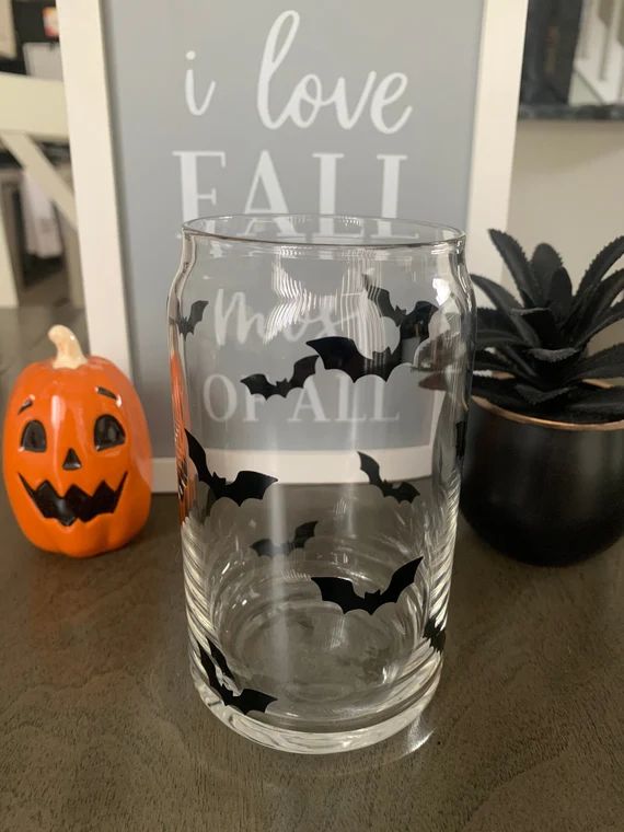 Bat Beer Can Glass / Bat Iced Coffee Glass / Bat Glass / Beer - Etsy | Etsy (US)