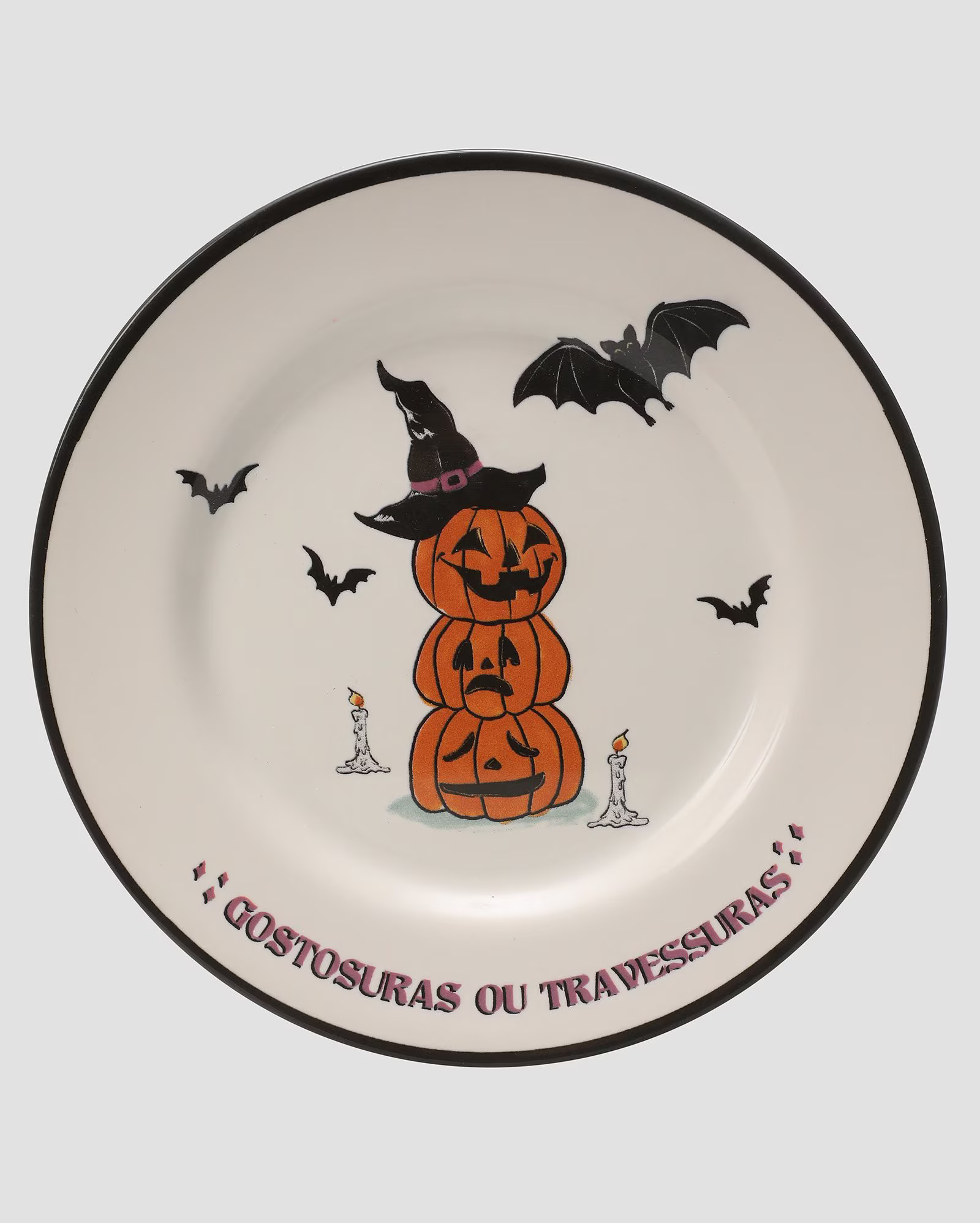 Prato de sobremesa abóbora bruxa 19,5cm branco | Casa Riachuelo | Riachuelo (BR)