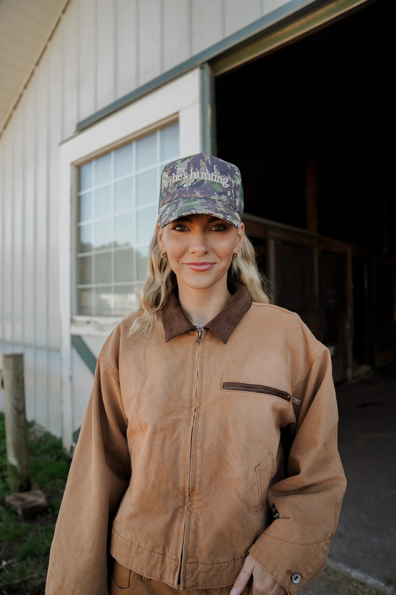 He's Hunting - Camo Vintage Trucker Hat | KenzKustomz