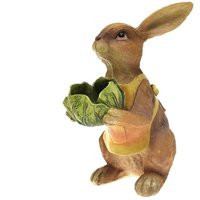 Bunny Rabbit Figurine Holding Cabbage 7"" Easter Spring Resin | Etsy (US)
