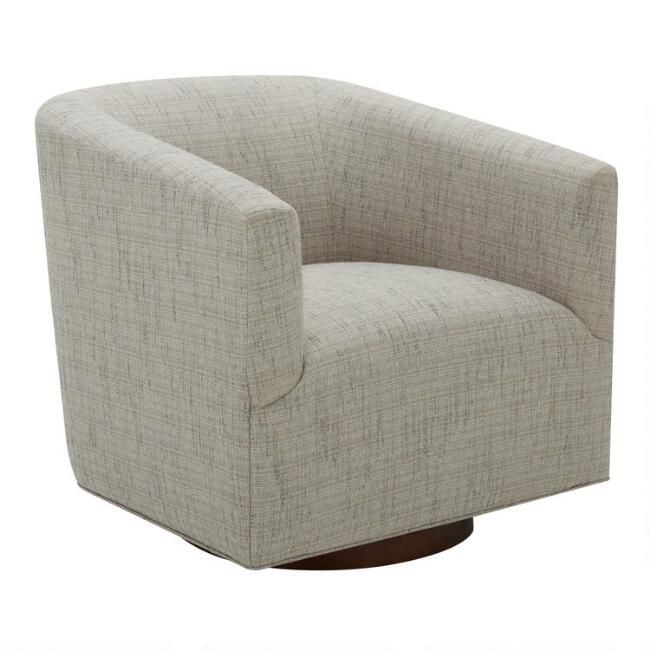Gray Stieg Upholstered Swivel Chair | World Market