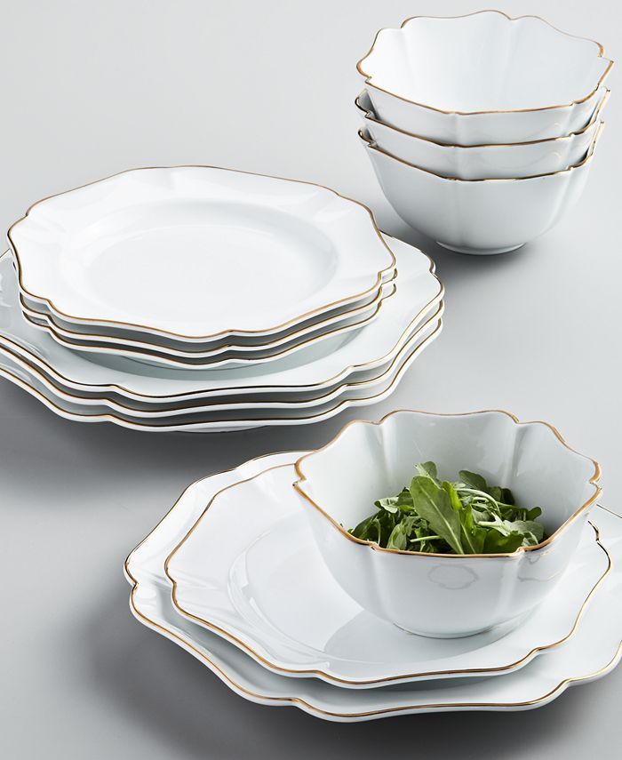 Martha Stewart Collection Baroque 12-Pc. Dinnerware Set, Service for 4, Created for Macy's & Revi... | Macys (US)