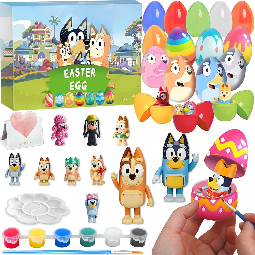 Filled Easter Eggs with Surprise Toys Inside, Bluey Easter Basket Stuffers for Toddler, Easter Pa... | Amazon (US)