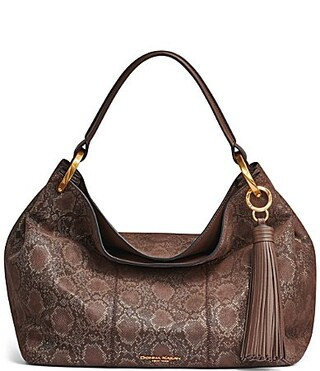 Donna Karan Glenwood Snake Effect Shoulder Bag - Brown Multi | Dillard's