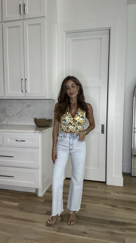 Lemon print linen top and matching skirt xxs jeans size 23xs petite friendly summer outfit 

#LTKFindsUnder50 #LTKSaleAlert #LTKFindsUnder100